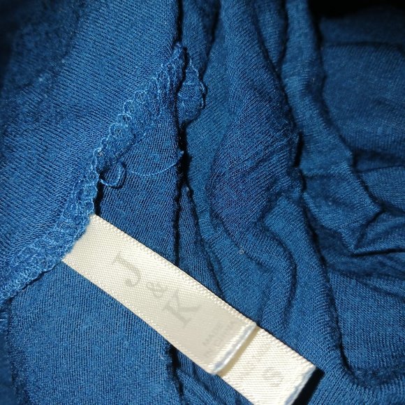 Womens Maxi Skirt Fold-top Deep Blue Teal Foldover Waist Long Skirt - Picture 6 of 6